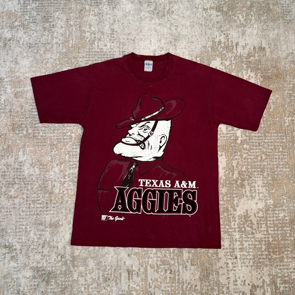 Vintage 1990s The Game Texas A&M Ol Sarge College Football Graphic Print T-Shirt